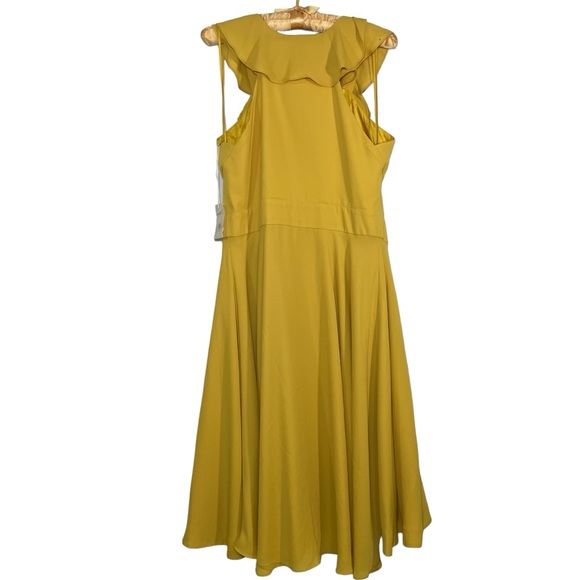 Quillaree Bhldn Yellow ruffle wrap “Macaron shoppe”dress sz 12 - Picture 5 of 12